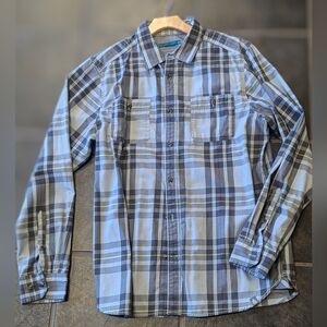 The North face mens sz lg long sleeve plaid button down casual  dress shirt